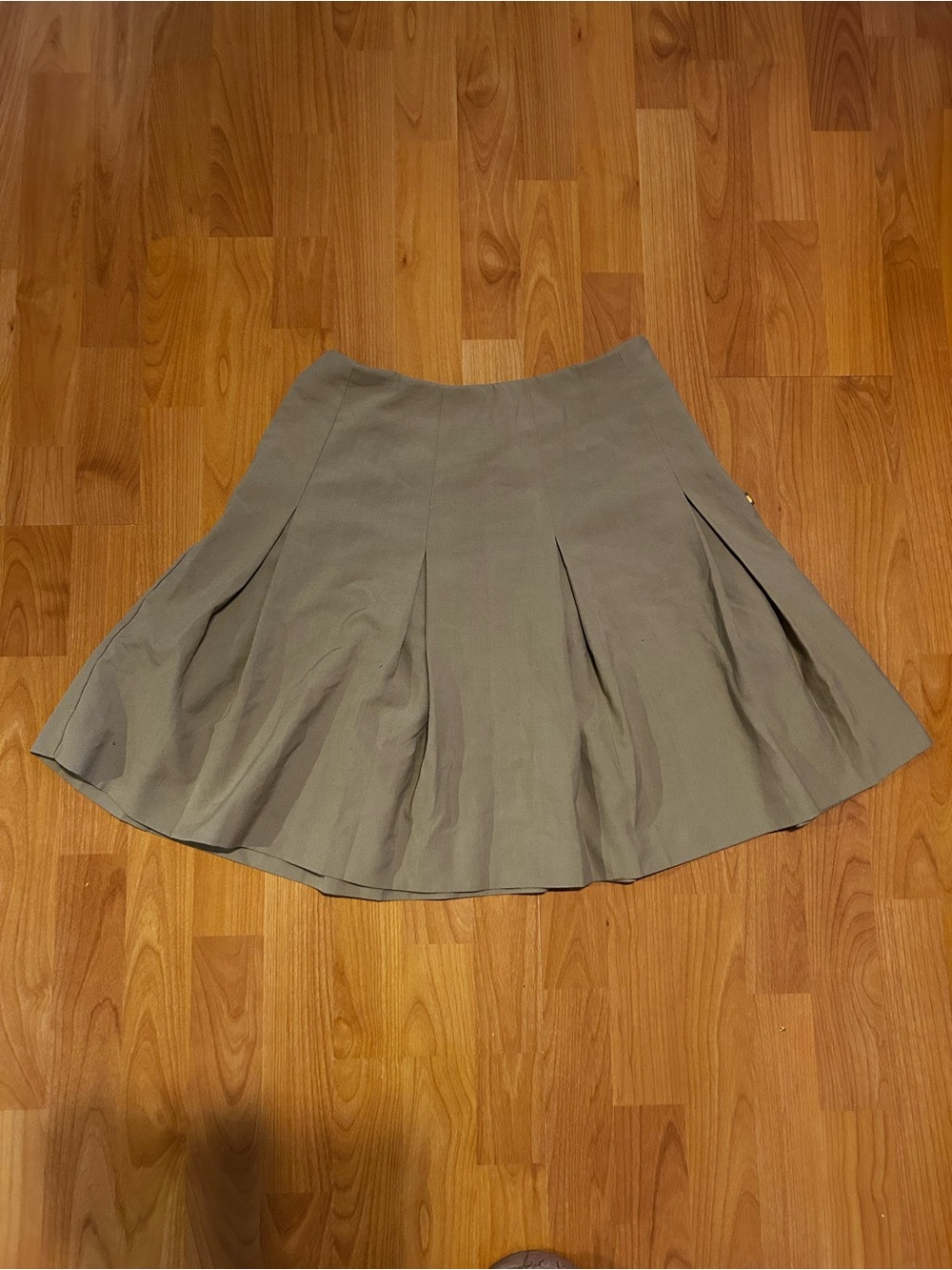 Dennis Juniors Size 7 Pleated A-Line Khaki Skirt Good